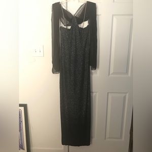 Black w/sparkles long formal halter dress & shear wrap. Laura Ryner in size 7-8.